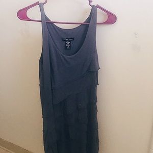 Slim Gray Ruffled Dress